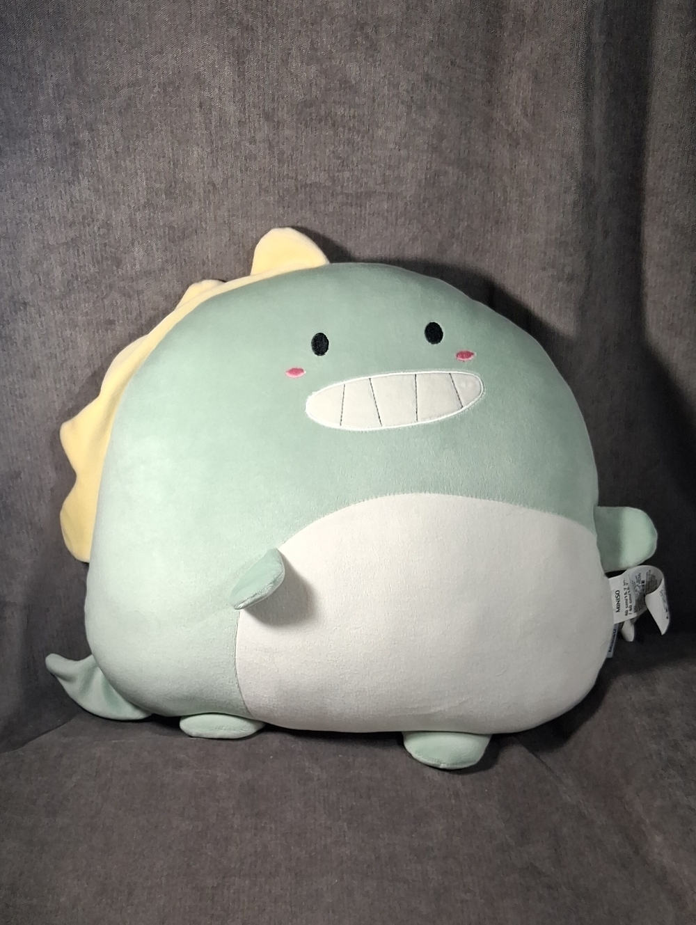 Miniso Soft Squishy Light Green + Cream 40cm x 45cm Dinosaur Pillow Plush VG-